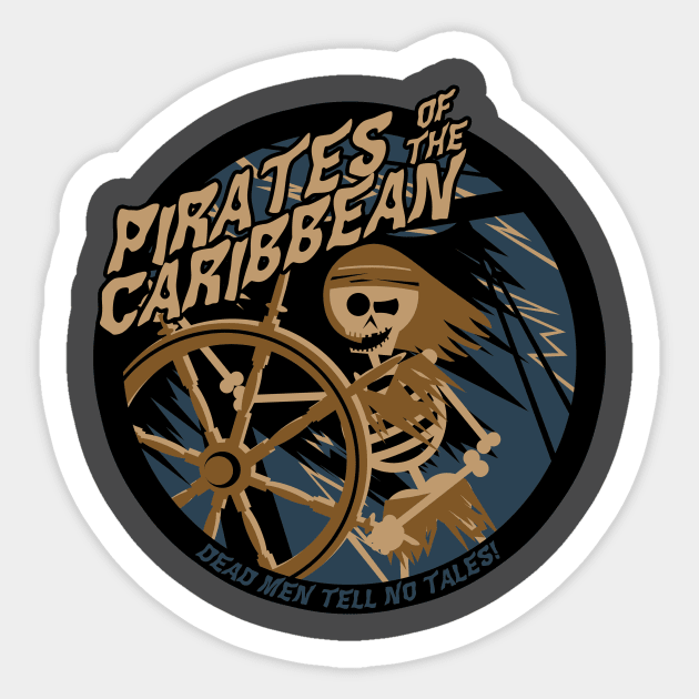 Pirates of the Caribbean (brown and blue) Sticker by brodiehbrockie